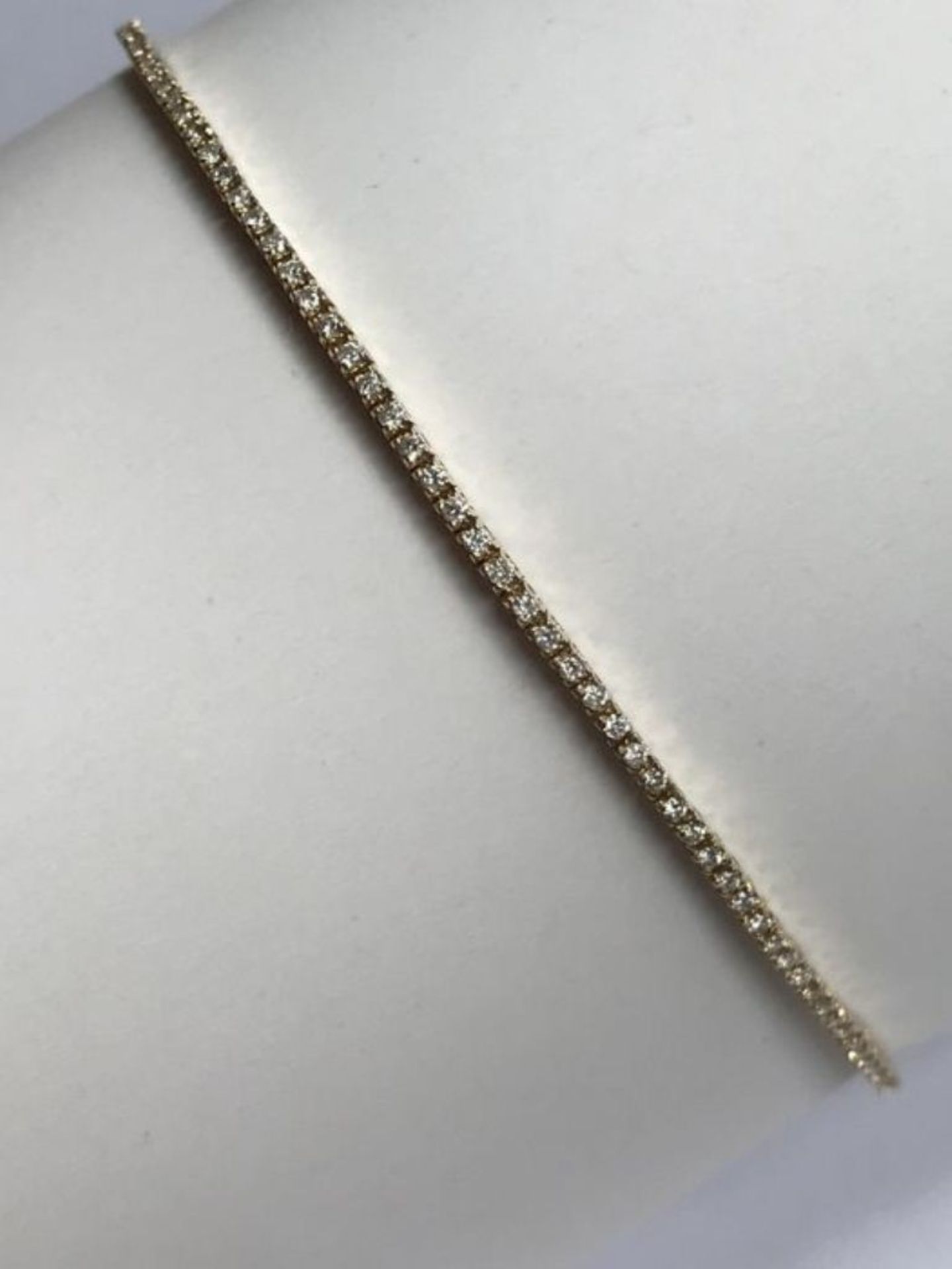 14K 0,74 ct Diamond Tennis Bracelet (Cube) - Image 3 of 5