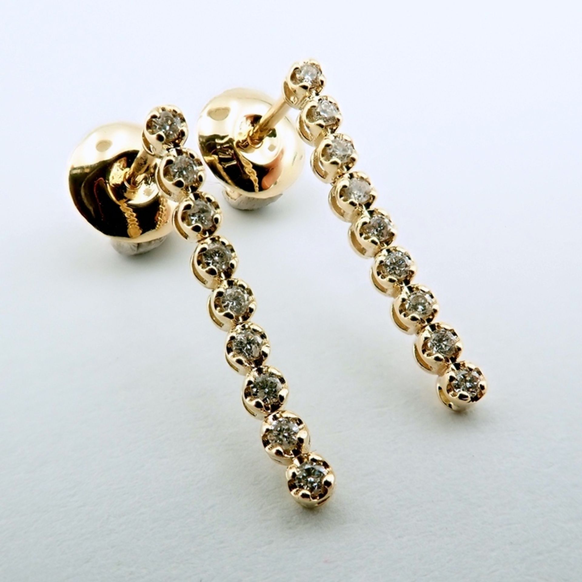 14K 0,20 ct Diamond Tennis Earring