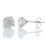 9ct White Gold Single Stone Prong Set Diamond Earring 2.01