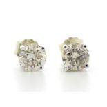 9ct White Gold Single Stone Claw Set Diamond Earring 1.00