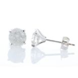 18ct White Gold Single Stone Prong Set Diamond Earring 2.36