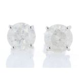 18ct White Gold Single Stone Prong Set Diamond Earring 2.26