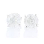 9ct White Gold Single Stone Prong Set Diamond Earring 1.84