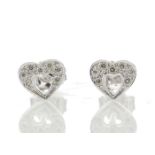 9ct White Gold Fancy Cluster Diamond Earring 0.11ct