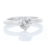 Platinum Single Stone Prong Set Diamond Ring 0.68