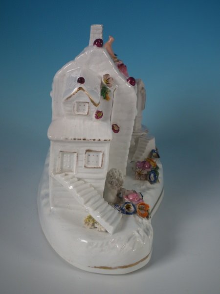 Large Staffordshire cottage with poodle pastille burner - Image 4 of 17