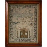 Antique Sampler, 1813, by Sarah Brunt