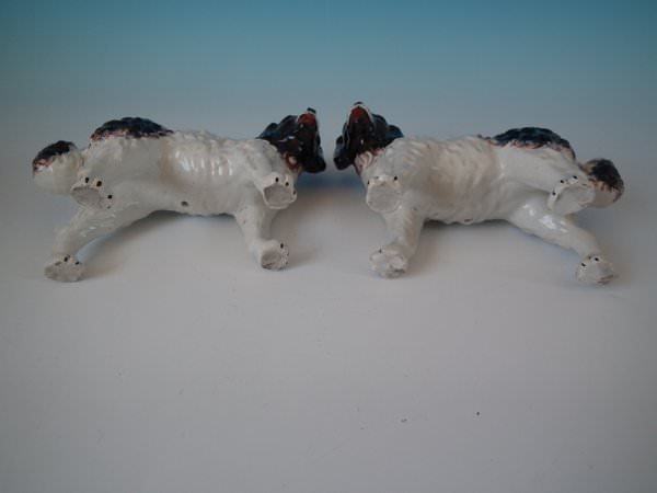 Pair Staffordshire Pottery dogs - St. Bernards - Image 6 of 20