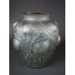 Rene Lalique Grey Glass 'Domremy' Vase