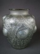 Rene Lalique Grey Glass 'Domremy' Vase