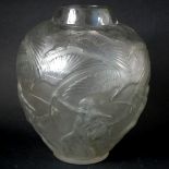 Rene Lalique Clear & Frosted Glass 'Archers' Vase
