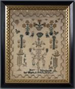 Antique Sampler, 1839, by Mary Rowlands