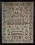 Antique Sampler, c.1830, Mary Ann Papworth, On Britain