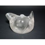 Rene Lalique Clear & Frosted Glass 'Trois Papillons' Inkwell