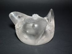 Rene Lalique Clear & Frosted Glass 'Trois Papillons' Inkwell