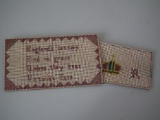 Small Needlework Sampler Postage Stamp Holder