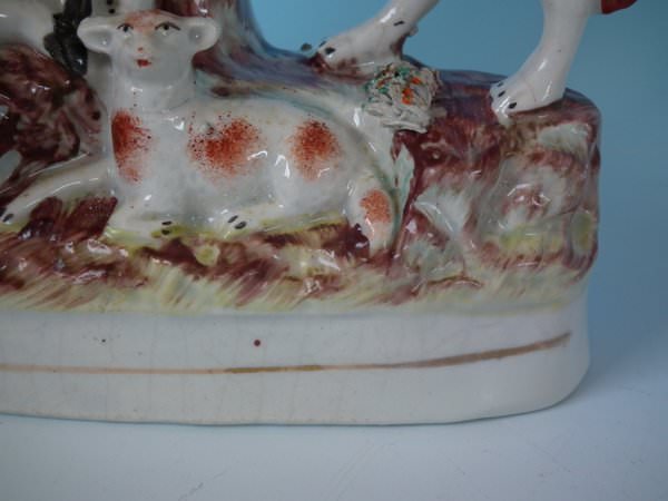 Staffordshire Pottery Spill Vase with Shepherd, Dog & Snake - Image 7 of 16