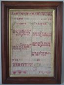 Antique Sampler, 1718, by Ann Frith