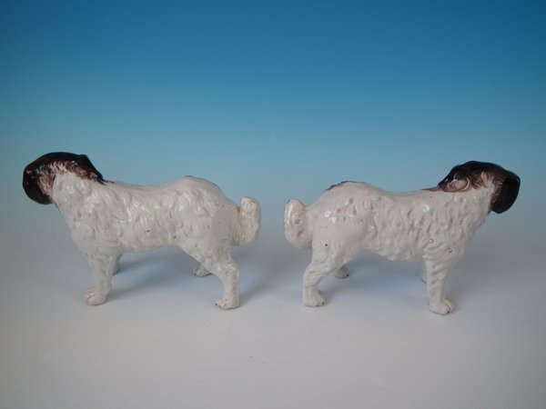 Pair Staffordshire Pottery dogs - St. Bernards - Image 3 of 20