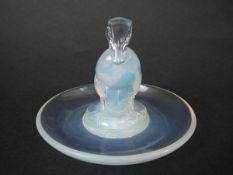 Rene Lalique Opalescent Glass 'Canard (duck)' Cendrier rond/ashtray