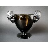 Rene Lalique Topaz Glass 'Beliers' Vase