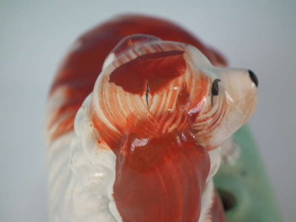 Pair Staffordshire spaniel on cushion inkwells - Image 18 of 19