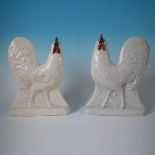 Pair Staffordshire cockerels/roosters