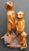 Vintage Collectable Figure Resin Group of Meerkats 11 inches tall. Part of a recent Estate