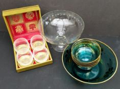 Vintage Retro Parcel of Glassware Includes Boxed Set 4 Swedish Whisky Glasses. Part of a recent