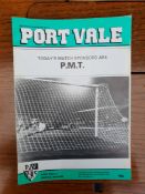 Vintage Parcel of 15 Assorted Port Vale Football Programmes 1980's. Part of a recent Estate