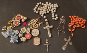 Antique Vintage Parcel of Rosary & Crucifix Jewellery & Watch Parts. Part of a recent Estate