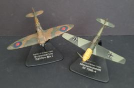 Vintage Model Die Cast Military Battle of Britain Aircraft WWII Spitfire and Messerschmitt 109. Part