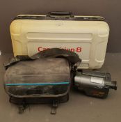 Vintage Retro Video Camera Recorder Canovision 8 and Sanyo Action Cam. Part of a recent Estate