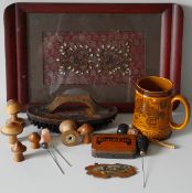 Antique Vintage Tray of assorted Items Includes Hat Pins. Part of a recent Estate Clearance.