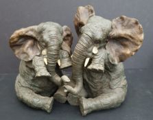 Vintage Collectable Resin Comical Elephant Figures Measures 8 inches tall. Part of a recent Estate