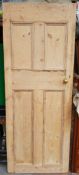 Antique Vintage Solid Pine Door. Measures 79 inches tall by 29 2/4 inches wide. Part of a recent