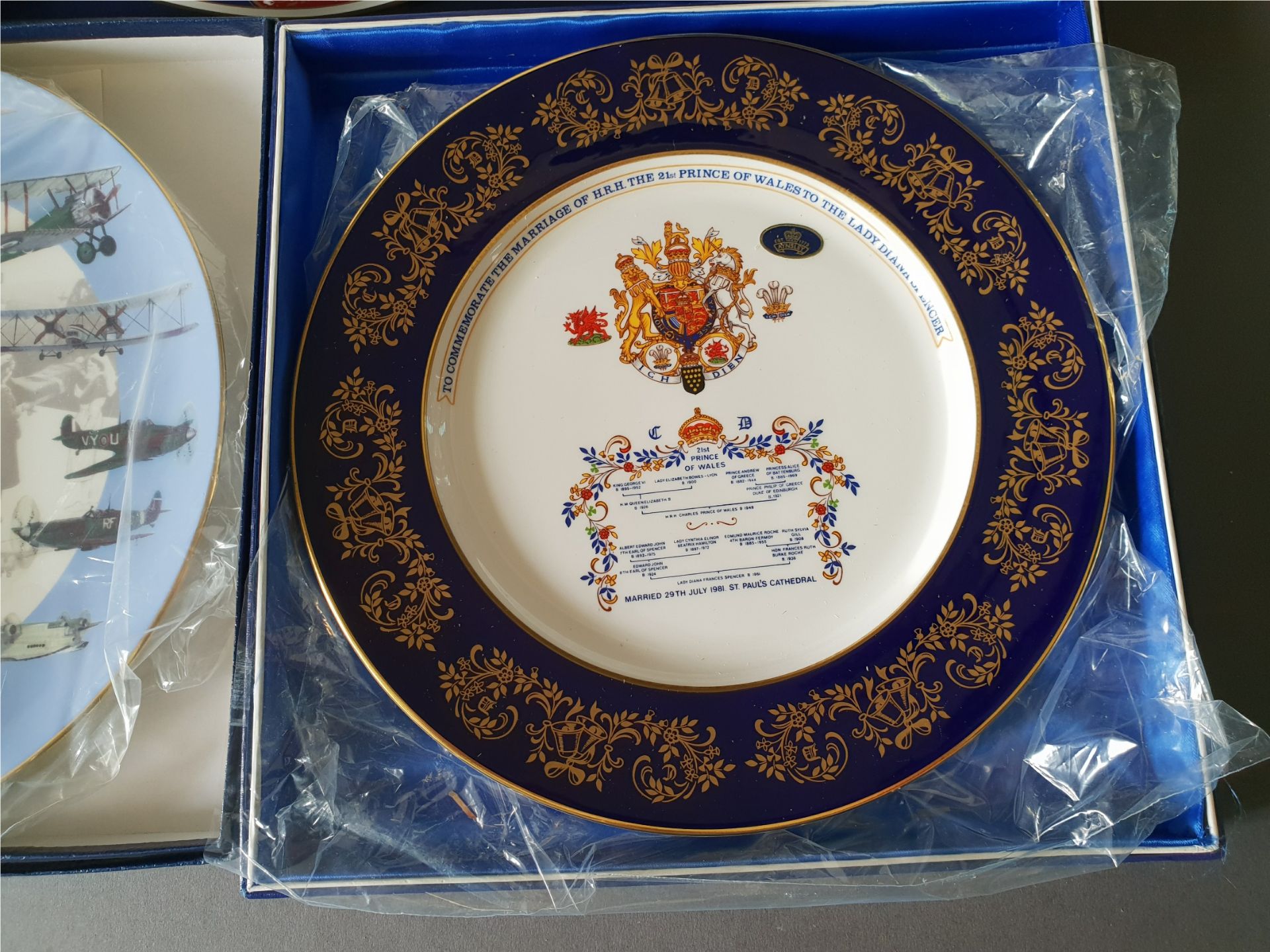 Vintage Retro Royal Worcester Coalport & Aynsley Collectors Plates Includes Royal Airforce Plate. - Image 3 of 4