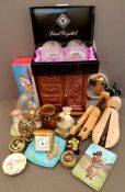 Vintage Parcel of Assorted Items Includes Cut Glass Jewellery Cabinet paperweights etc.. Part of a