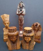 Vintage Collectable Figures 5 x Egyptian Resin Figures. The tallest measures 8 inches tall. Part