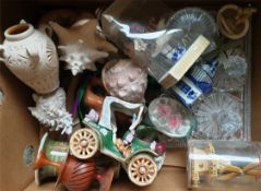 Antique Vintage Retro Box of Assorted Items Includes Jersey & Italian Pottery & Dolls. Part of a