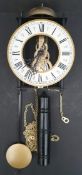 Vintage German Skeleton Wall Clock. Measures 14cm wide by 19cm tall. Part of a recent Estate