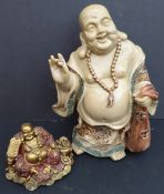 Vintage Collectable 2 x Resin Buddha Figures. The tallest measures 19cm tall. Part of a recent