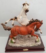Vintage Retro La Anina Collection Double Horse Figure. Measures 11 inches by 12 inches. Part of a
