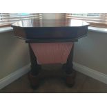 Antique Rosewood Sewing Table With Drawer 28 inches tall, 18 inches wide and 17 inches deep. Part of