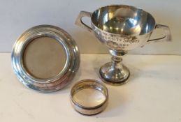 Antique Sterling Silver Picture Frame London 1917 and 2 Other Sterling Silver Items. Includes a