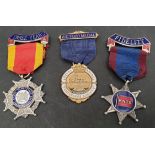 Antique Vintage 3 x Military Royal Navy Temperance Society Medals Fidelity 3 Years and Victory