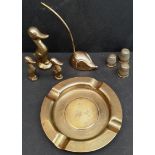 Antique Vintage Kitsch Assorted Brass Items Includes Mouse Ducks and Thimbles. Part of a recent