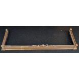 Vintage Brass Fire Fender Extendable. Measures 16 inches deep and can extend up to 60 inches wide.