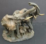 Vintage Collectable Resin Figure Family of Elephants Measures 8 inches tall. Part of a recent Estate
