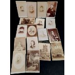 Antique Victorian Edwardian 17 x Portrait Calling or Photograph Cards Adults and Children. Each